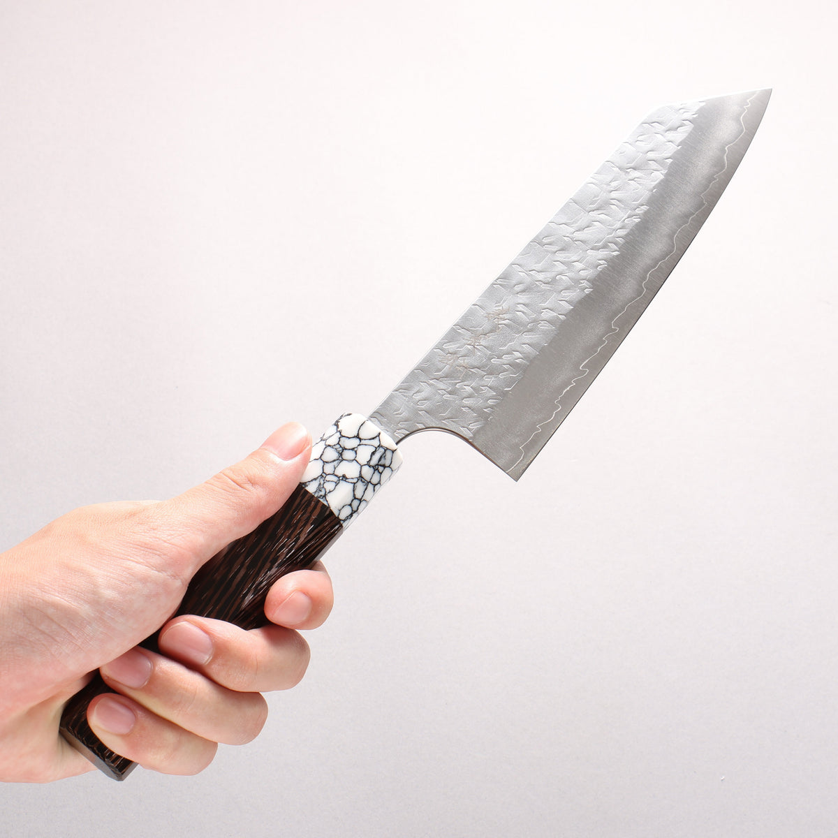 Yoshimi Kato Hyo SG2 Hammered Bunka 170mm Wenge (ferrule: White Turquoise) Handle