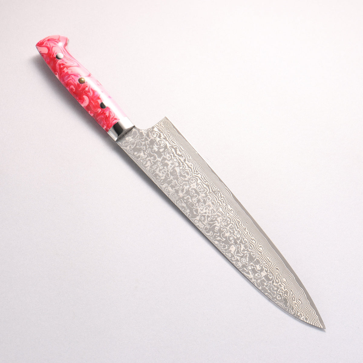 Takeshi Saji SG2 Black Damascus Gyuto 240mm Pink Marble Acrylic Handle