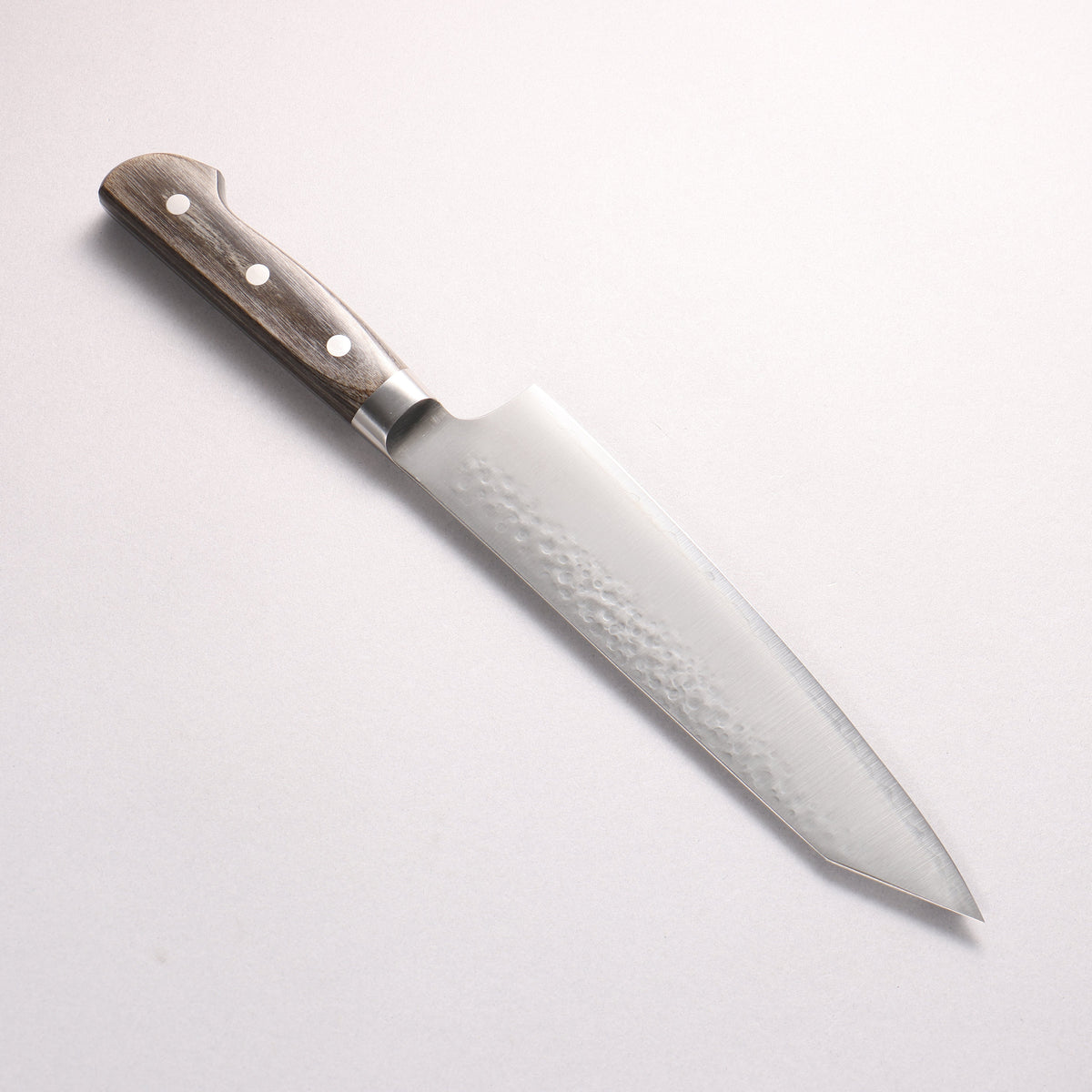 Kanjyo SG2 Hammered Kiritsuke Gyuto 210mm Gray Pakka wood Handle - Seisuke Knife