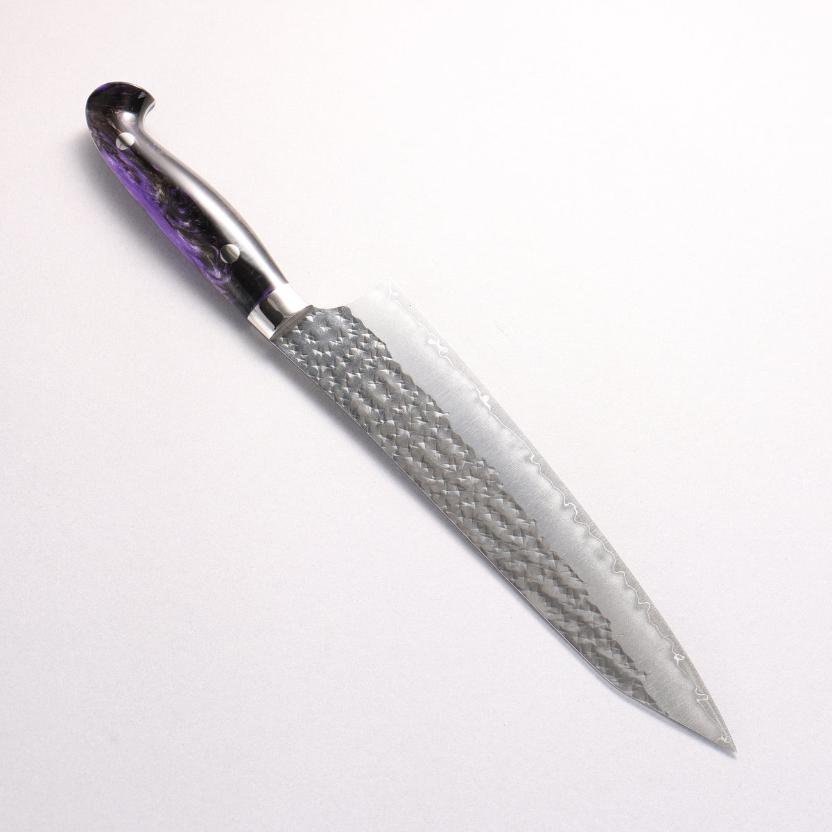 Yu Kurosaki Senko Custom SG2 Hammered Gyuto 210mm Black Purple Acrylic Handle