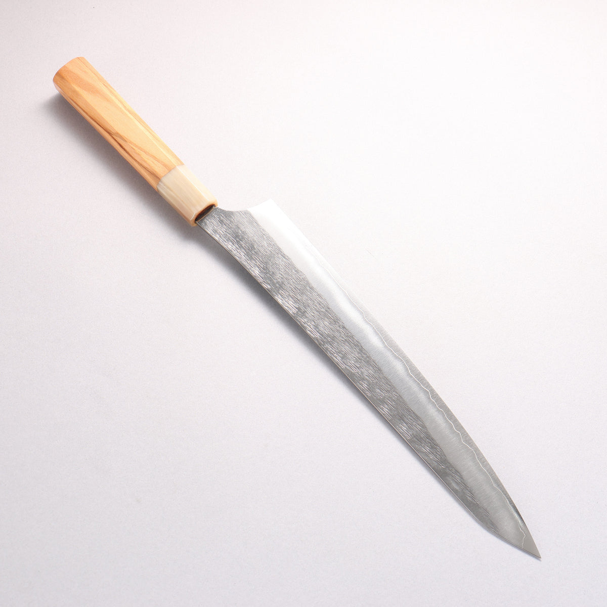 Yu Kurosaki Suiren Silver Steel No.3 Hammered Sujihiki 270mm Olive Tree (ferrule: White Water Buffalo Horn) Handle - Seisuke Knife