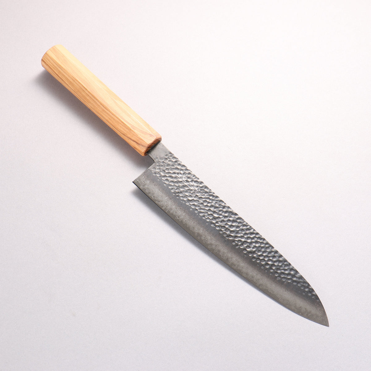 Oul VG10 Hammered Damascus Black dyeing Gyuto 210mm Olive tree Handle