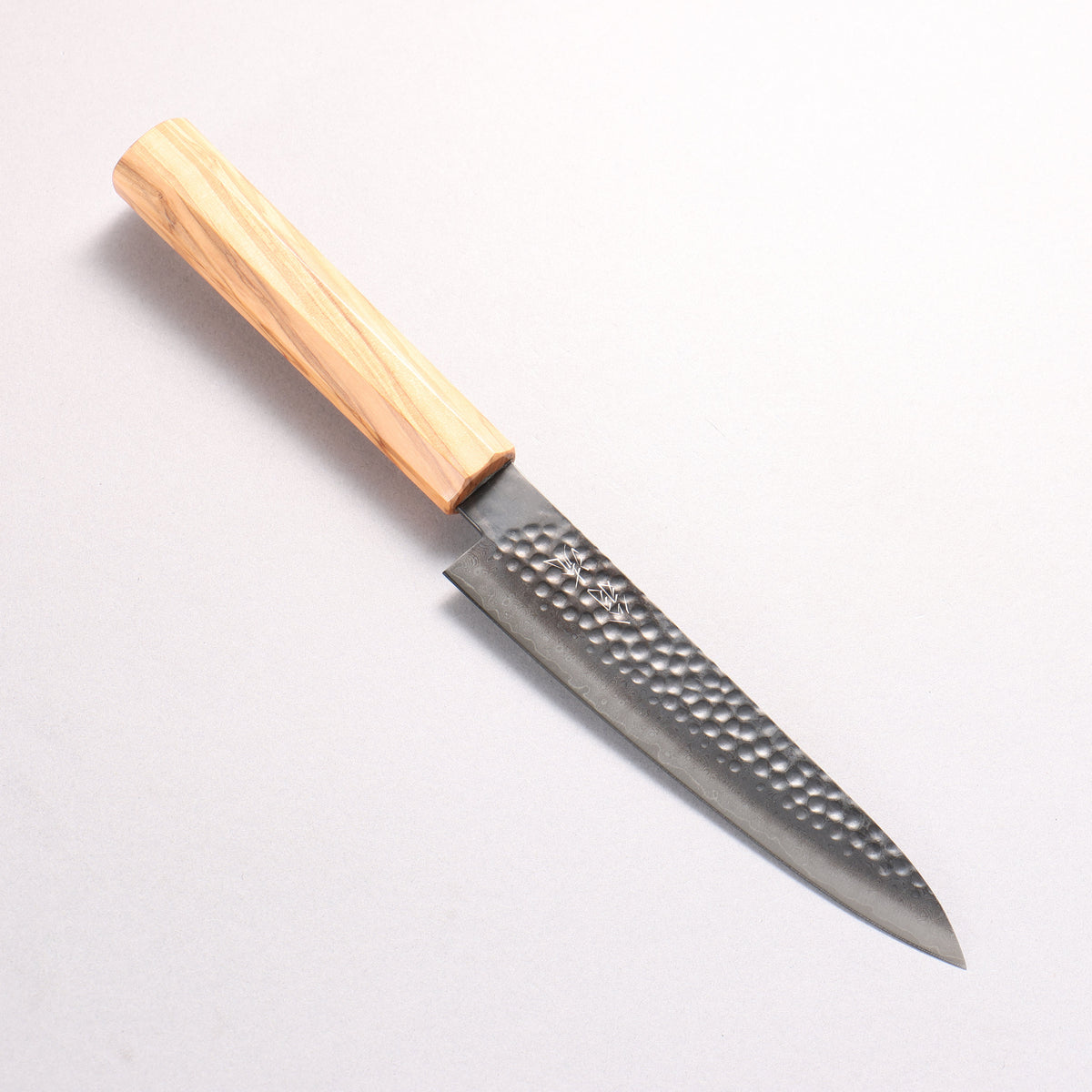 Oul VG10 Hammered Damascus Black dyeing Petty-Utility 150mm Olive tree Handle