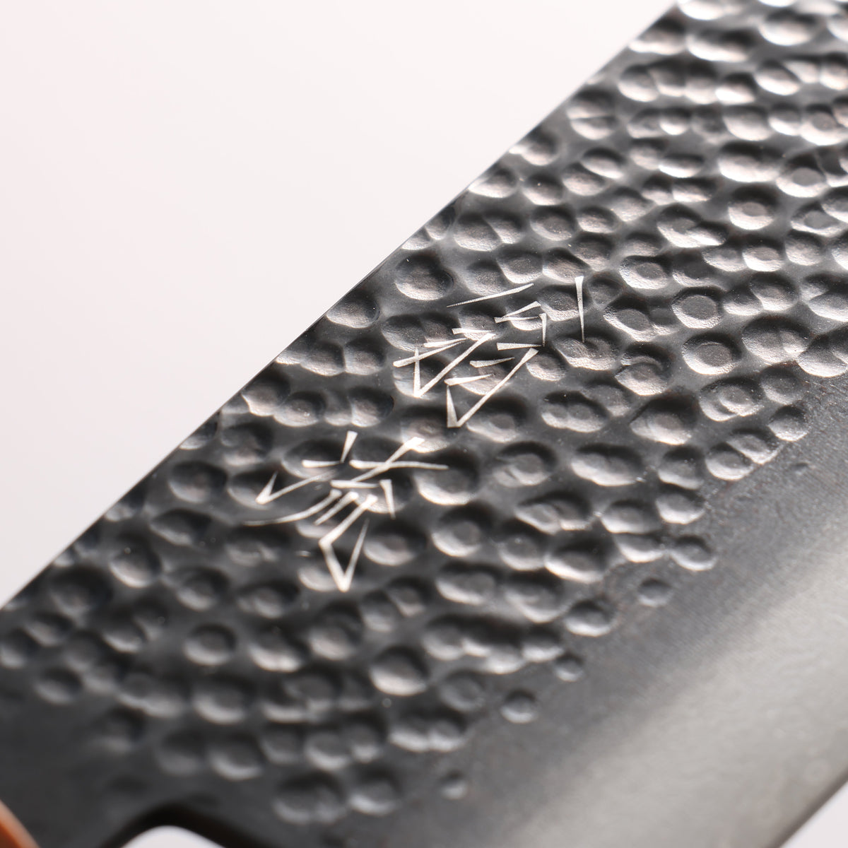 Oul VG10 Hammered Damascus Black dyeing Nakiri 170mm Olive tree Handle
