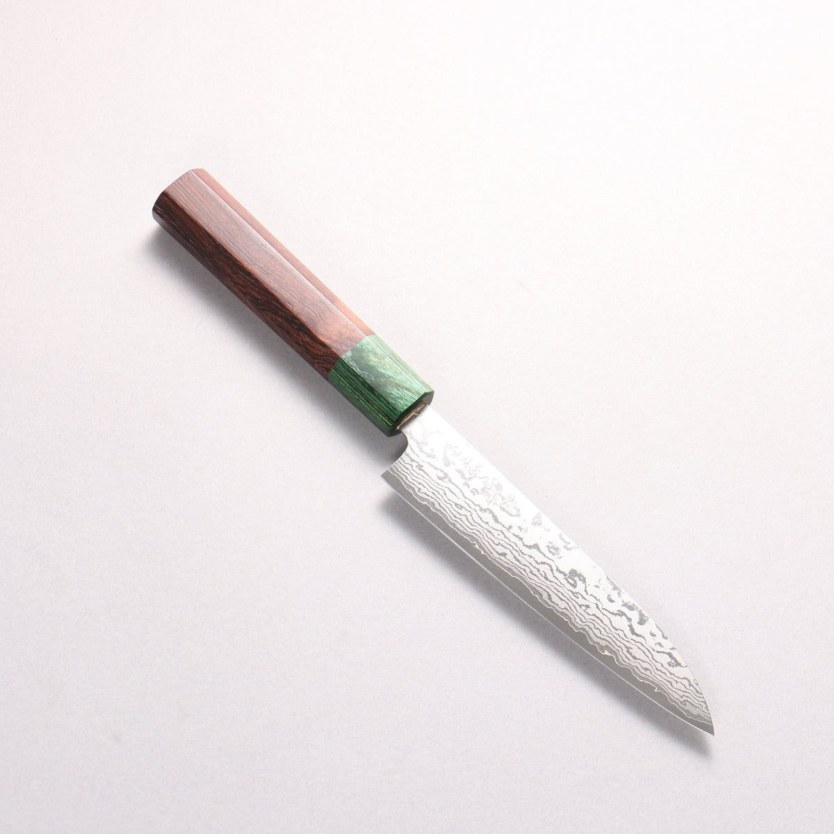 Makoto Kurosaki VG7 Damascus Petty-Utility 135mm Honduras (ferrule: Green Pakka wood) Handle