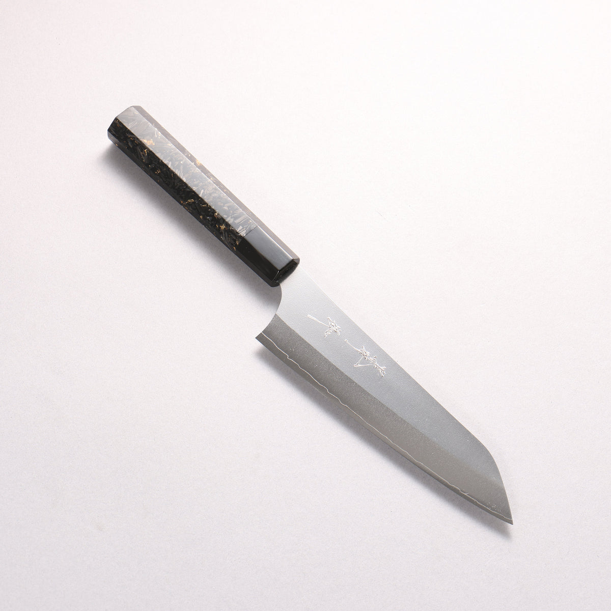 [Ginza Only] Yu Kurosaki Gekko VG-XEOS Small Bunka 150mm Carbon Fiber with Gold Speckles (ferrule: Black Water Buffalo Horn) Handle