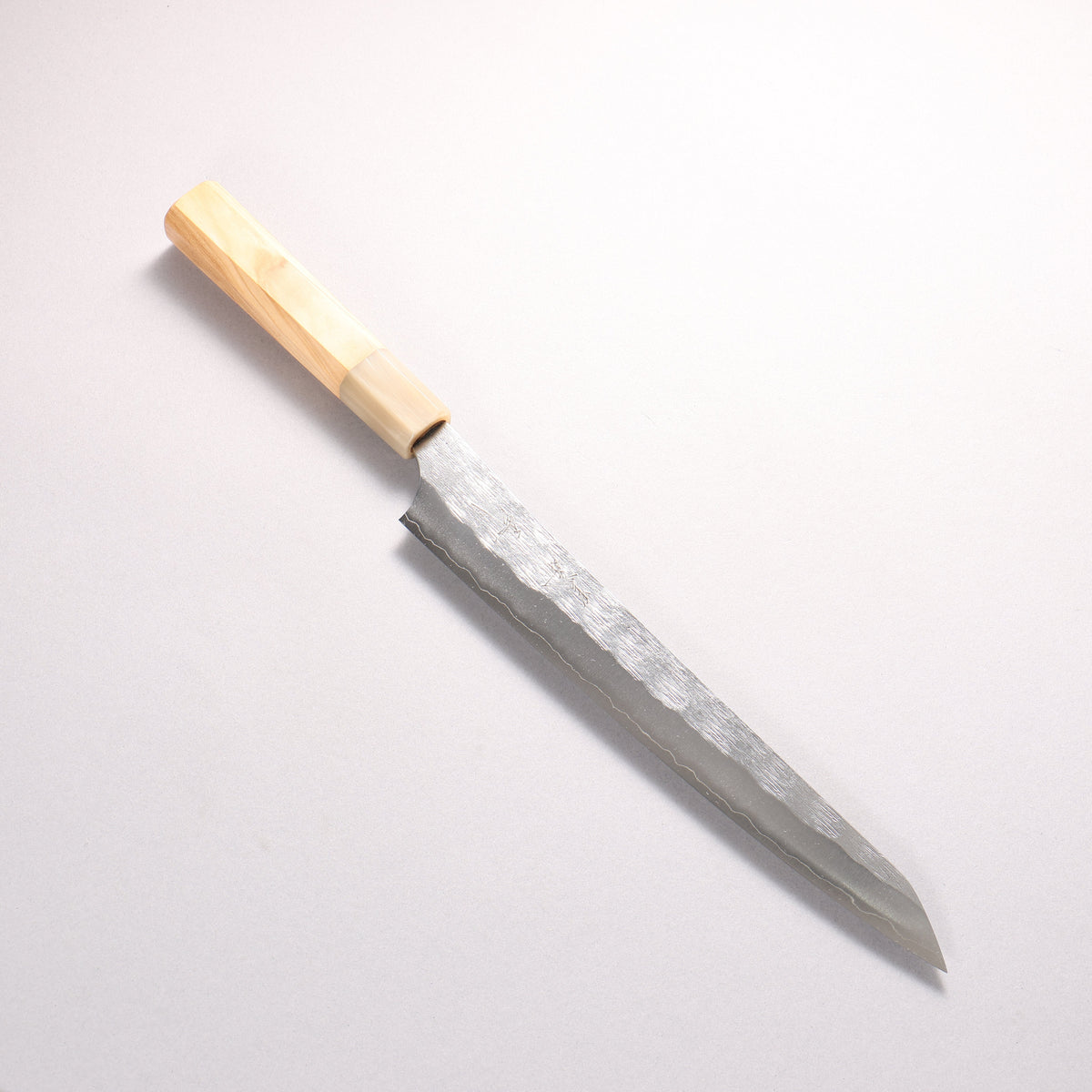 Yu Kurosaki Suiren Silver Steel No.3 Hammered Sujihiki 240mm Olive Tree (ferrule: White Water Buffalo Horn) Handle