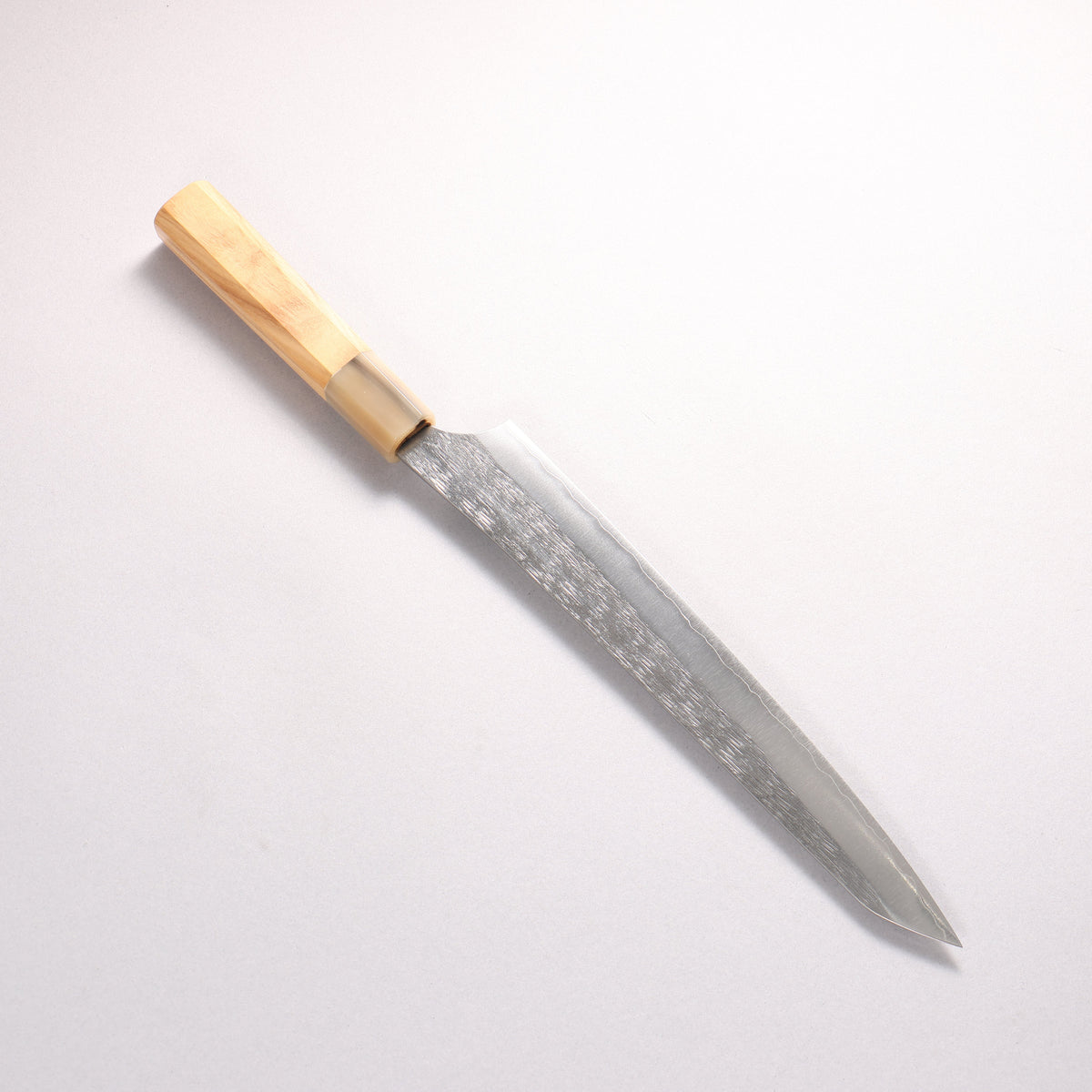Yu Kurosaki Suiren Silver Steel No.3 Hammered Sujihiki 240mm Olive Tree (ferrule: White Water Buffalo Horn) Handle