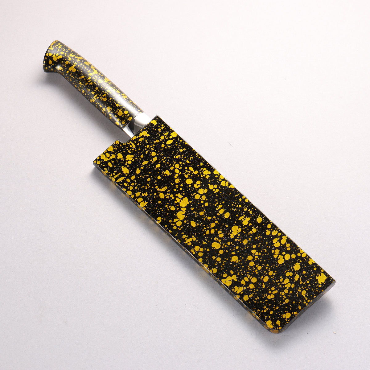 Takeshi Saji SPG STRIX Damascus Nakiri 165mm Black and Yellow Urethane Coating Handle with Sheath