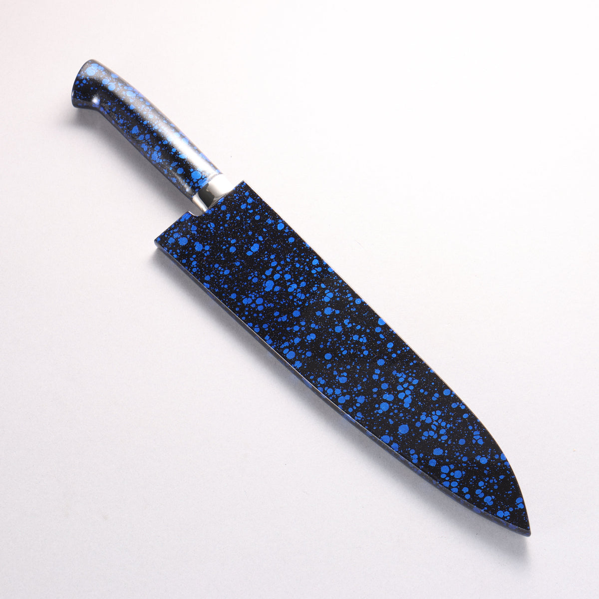 Takeshi Saji SPG STRIX Damascus Gyuto 210mm Black and Blue Urethane Coating Handle with Sheath