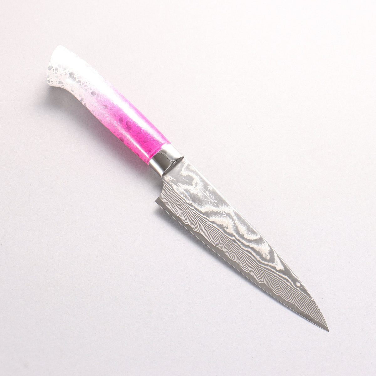 Takeshi Saji SPG STRIX Damascus Petty-Utility 130mm White and Pink Urethane Coating Handle with Sheath