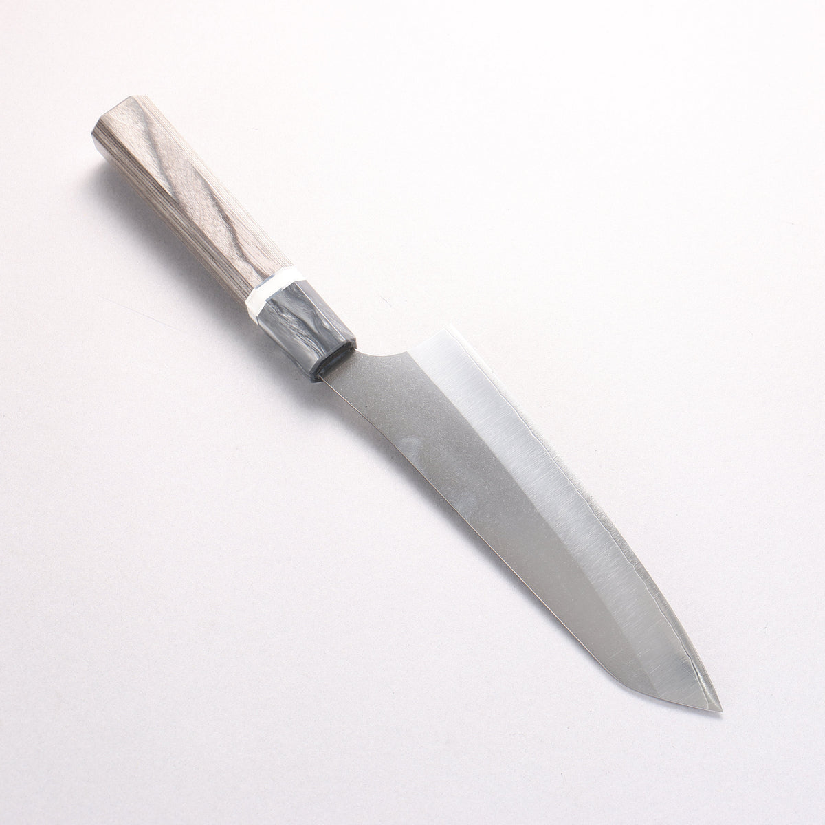 Yu Kurosaki Gekko VG-XEOS Bunka 170mm Gray Stabilized Wood (Ferrule: Gray Marbled Acrylic with White and Silver Rings) Handle