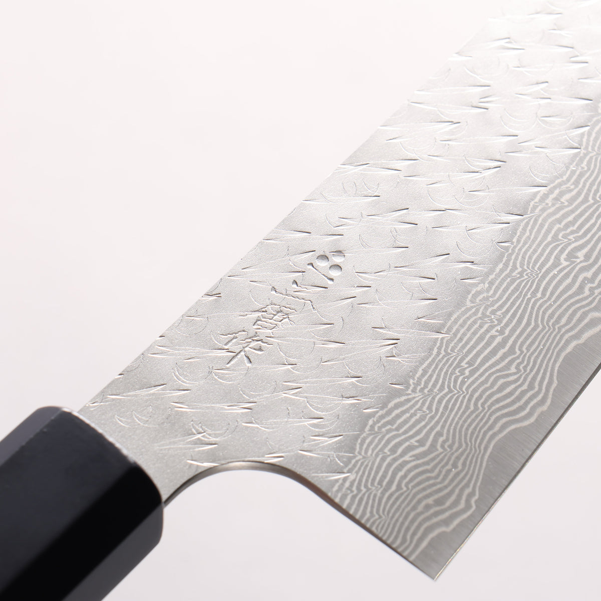 Nigara SPG STRIX Hammered Damascus Santoku 180mm Indigo dyed Handle