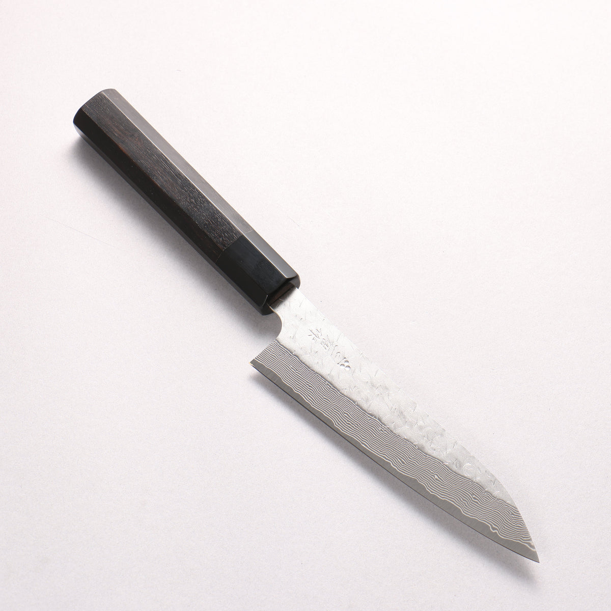 Nigara SPG STRIX Hammered Damascus Petty-Utility 150mm Ebony Wood (ferrule: Black Water Buffalo Horn) Handle