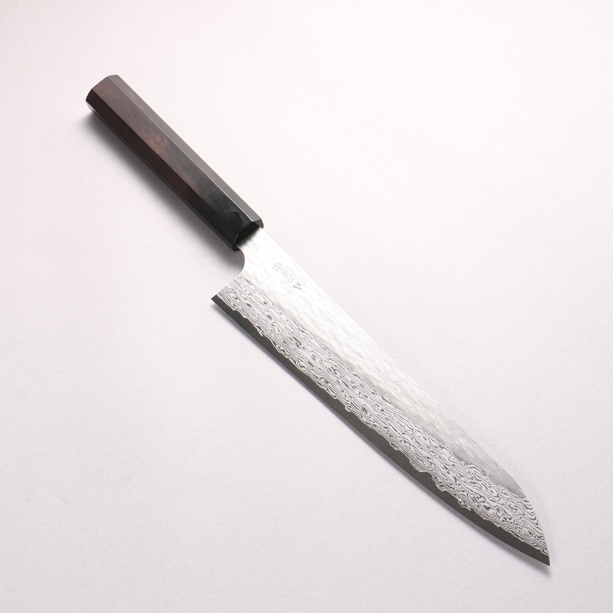 Nigara VG-XEOS Hammered Damascus Gyuto 240mm Ebony Wood (ferrule: Black Water Buffalo Horn) Handle
