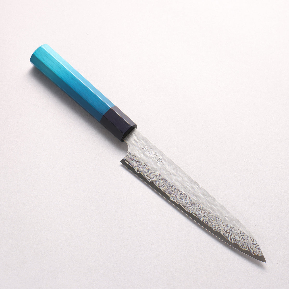 Nigara VG-XEOS Hammered Damascus Petty-Utility 160mm Indigo dyed Handle - Seisuke Knife