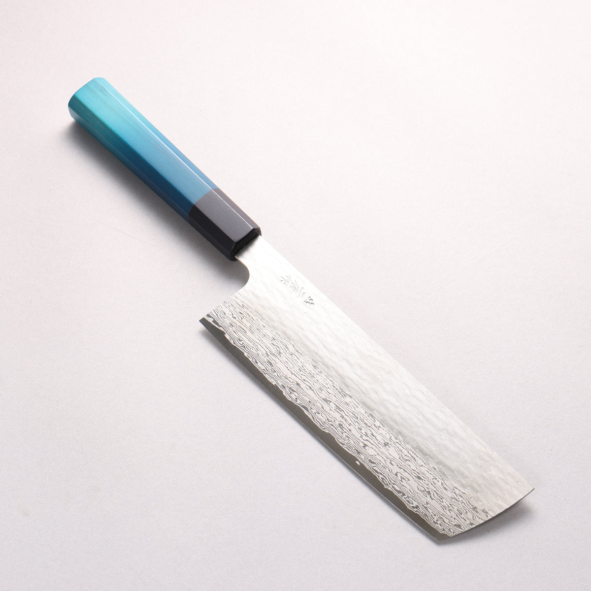 Nigara VG-XEOS Hammered Damascus Nakiri 180mm Indigo dyed Handle