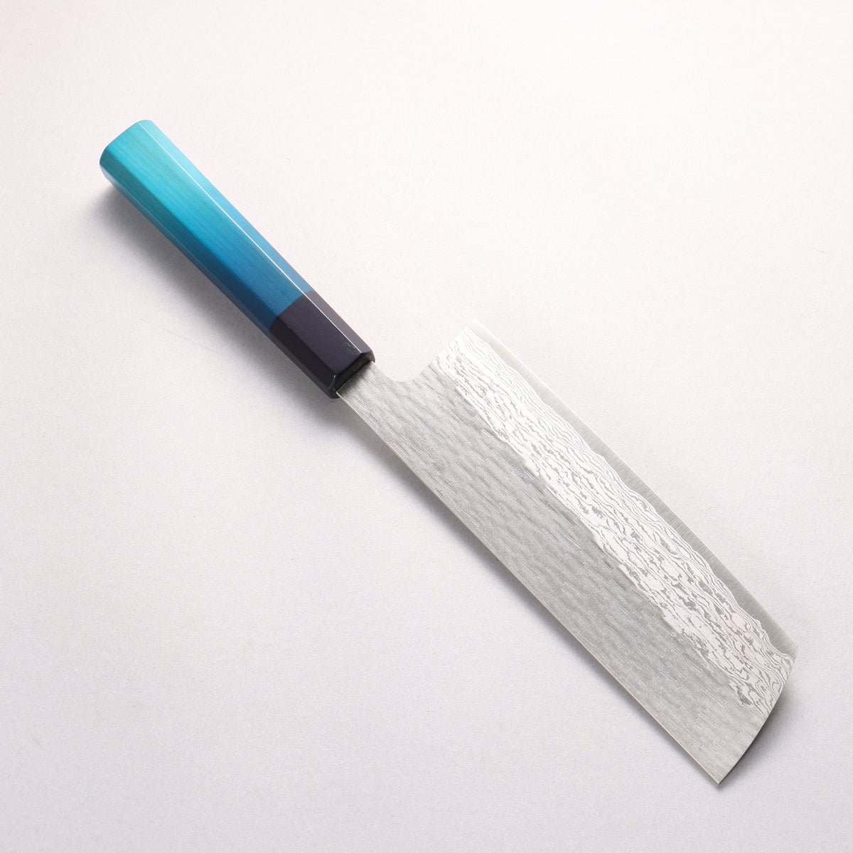 Nigara VG-XEOS Hammered Damascus Nakiri 180mm Indigo dyed Handle
