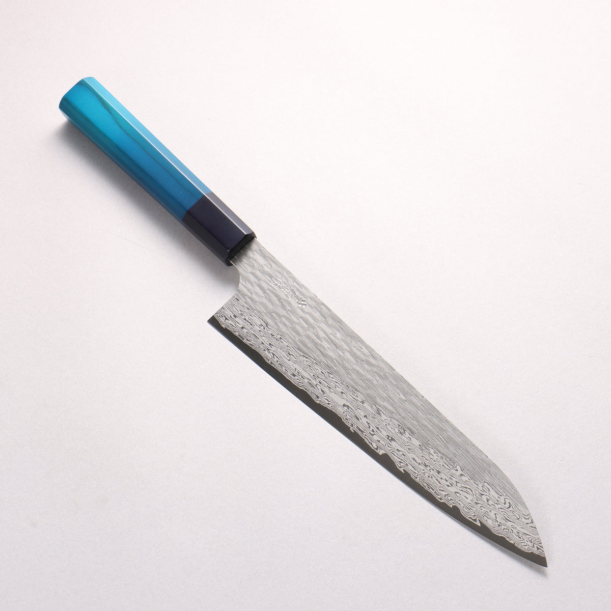 Nigara VG-XEOS Hammered Damascus Gyuto 210mm Indigo dyed Handle