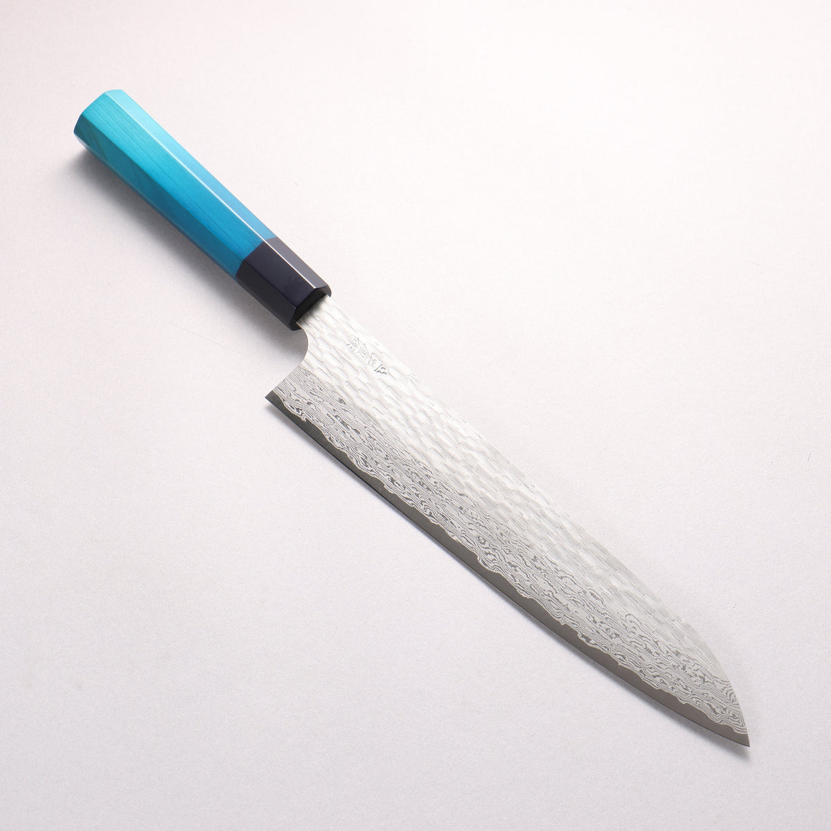 Nigara VG-XEOS Hammered Damascus Gyuto 240mm Indigo dyed Handle