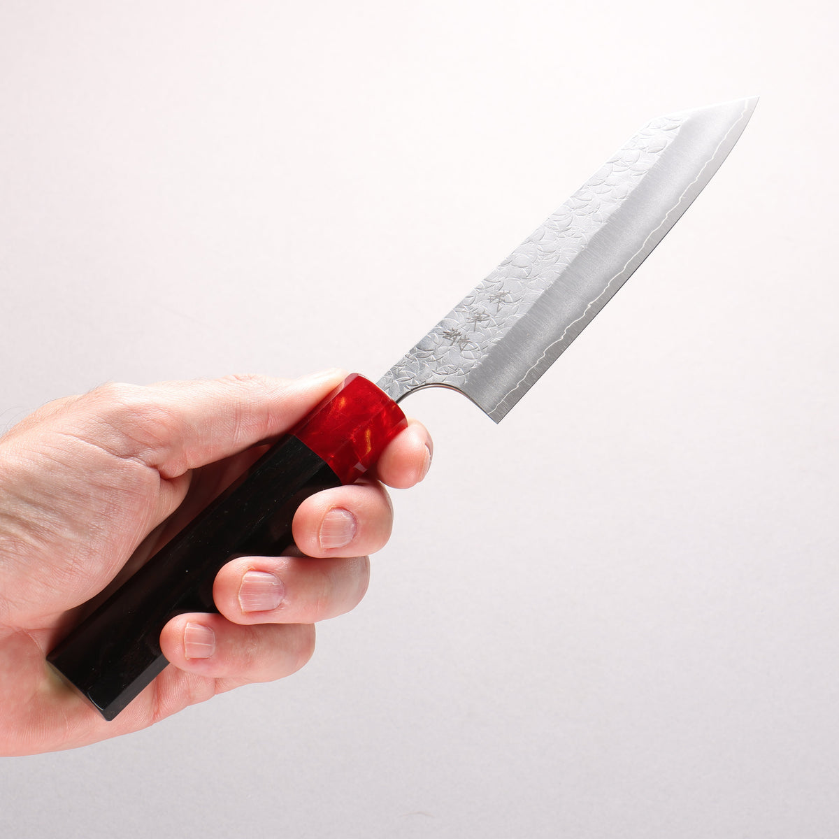 Yoshimi Kato Minamo SG2 Hammered Small Bunka 130mm Ebony (ferrule: Red Resin) Handle - Seisuke Knife