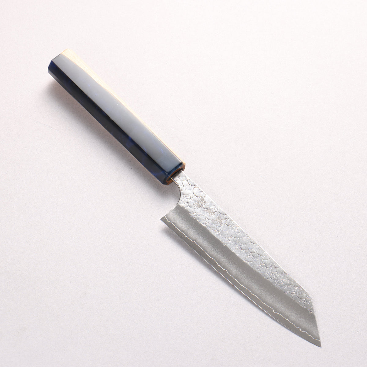 Yoshimi Kato Minamo SG2 Hammered Small Bunka 130mm Olive Tree and Blue Resin Handle - Seisuke Knife