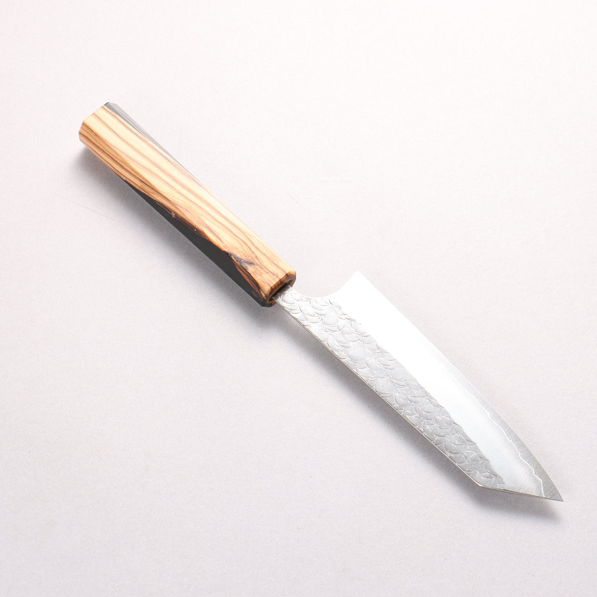 Yoshimi Kato Minamo SG2 Hammered Small Bunka 130mm Olive Tree and Black Resin Handle - Seisuke Knife