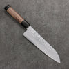 Seisuke Silver Steel No.3 Hammered Santoku  180mm Walnut(With Double Black Pakka wood) Handle - Seisuke Knife