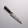 Takeshi Saji VG10 Black Damascus Petty-Utility  150mm Brown Deer Horn Handle - Seisuke Knife - Slide 1