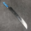 Takeshi Saji SG2 Damascus Diamond Finish Sakimaru Sujihiki  390mm White and Blue Marble Acrylic Handle - Seisuke Knife - Slide 2