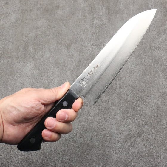 Seisuke VG1 Migaki Polish Finish Santoku  165mm Black Pakka wood Handle - Seisuke Knife