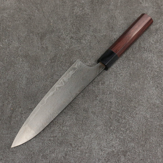 Nao Yamamoto SG2 Damascus Migaki Finished Gyuto  180mm Rosewood (Ferrule: Black Pakka Wood) Handle - Seisuke Knife