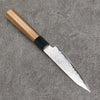 Seisuke VG10 Damascus Kiritsuke Petty-Utility  120mm Teak (ferrule: Black Plastic) Handle - Seisuke Knife