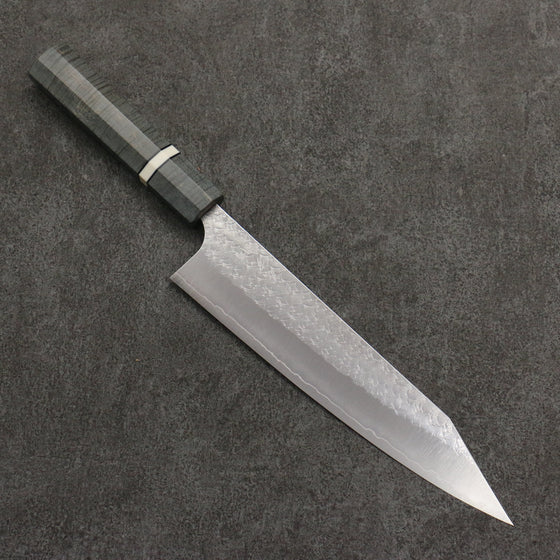 Yoshimi Kato Minamo SG2 Hammered Kiritsuke Gyuto  210mm Stabilized wood (With White ring) Handle - Seisuke Knife