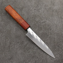  Takeshi Saji SPG STRIX Hammered Migaki Finished Petty-Utility  130mm Chinese Quince Burl (Ferrule: Padaouk) Handle - Seisuke Knife