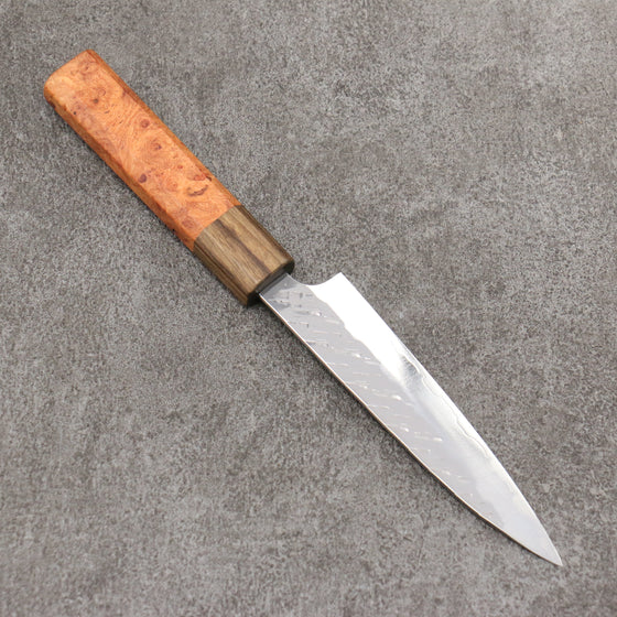 Takeshi Saji SPG STRIX Hammered Migaki Finished Petty-Utility  130mm Chinese Quince Burl (Ferrule: Ovangkol) Handle - Seisuke Knife