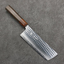  Yu Kurosaki Senko Ei SG2 Hammered Nakiri  165mm Sandalwood (grey)(ferrule:Acrylic) Handle - Seisuke Knife