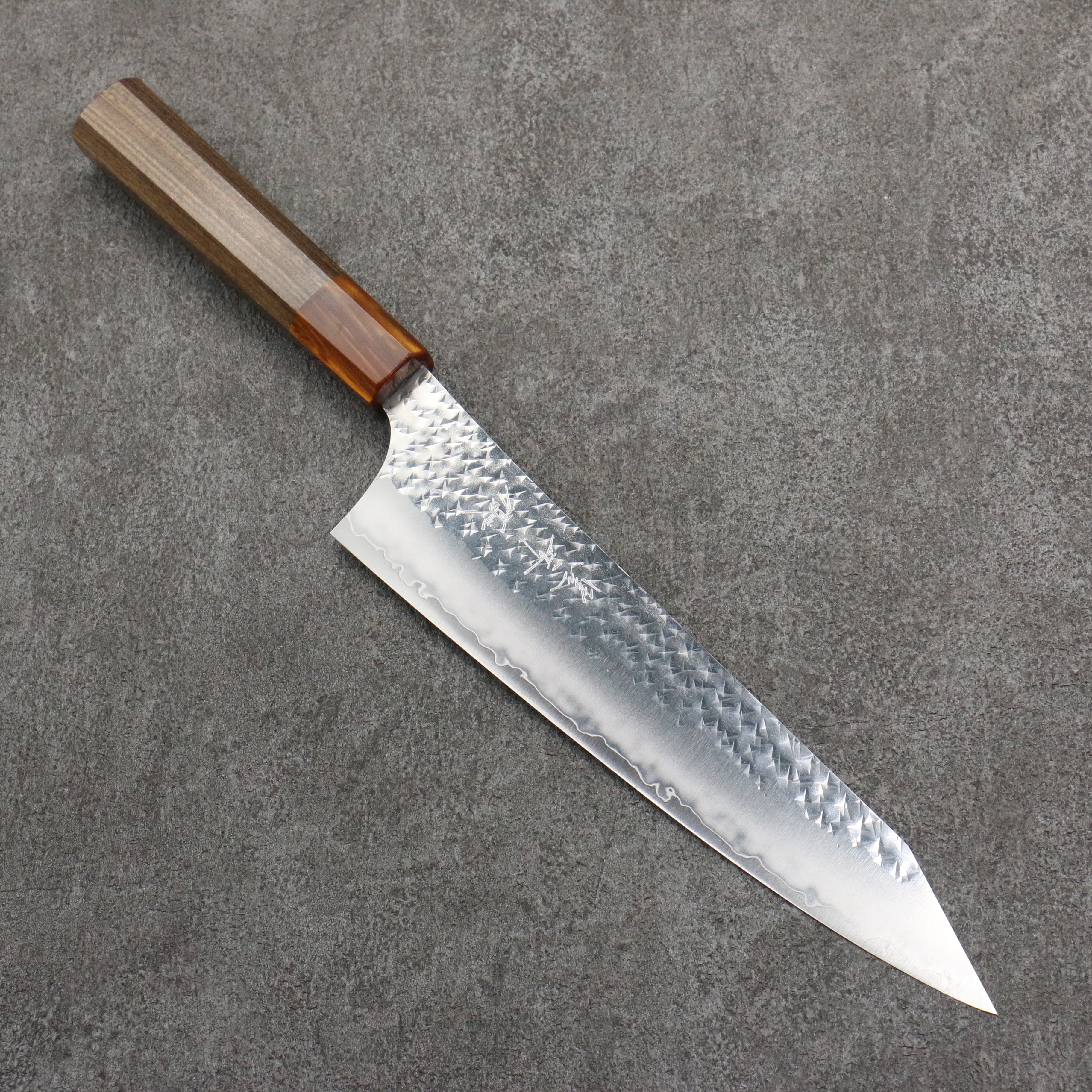 Yu Kurosaki Senko Ei SG2 Hammered Gyuto 210mm Sandalwood (ferrule:Acrylic) Handle - Seisuke Knife