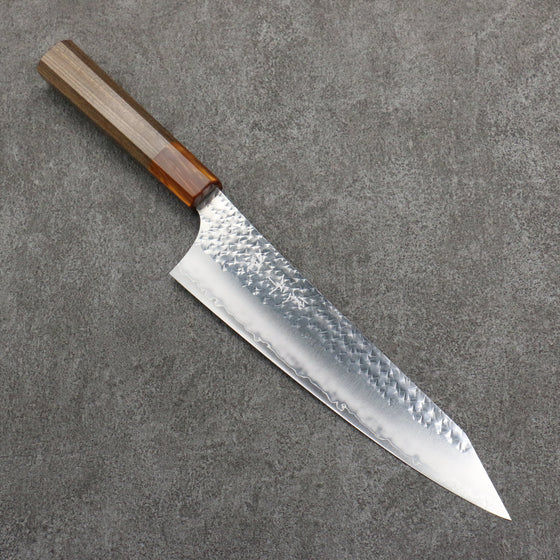 Yu Kurosaki Senko Ei SG2 Hammered Gyuto  210mm Sandalwood (grey)(ferrule:Acrylic) Handle - Seisuke Knife