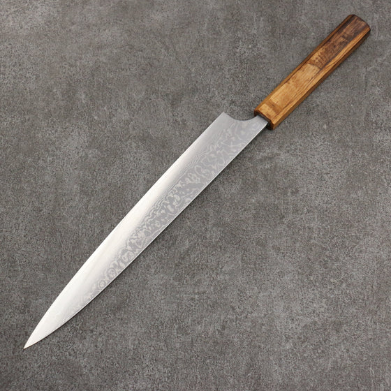 Anryu VG10 Migaki Finished Damascus Sujihiki  270mm Oak Handle - Seisuke Knife