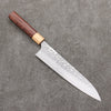 Yoshimi Kato Silver Steel No.3 Hammered(Maru) Migaki Finished Gyuto  210mm Honduras (ferrule: White Pakka wood) Handle - Seisuke Knife - Slide 1