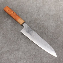  Takeshi Saji SPG STRIX Hammered Migaki Finished Gyuto  210mm Chinese Quince Burl (Ferrule: Monkey Pod Tree) Handle - Seisuke Knife