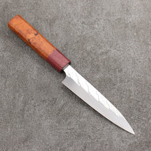  Takeshi Saji SPG STRIX Hammered Migaki Finished Petty-Utility  130mm Chinese Quince Burl (Ferrule: Purple Heart) Handle - Seisuke Knife