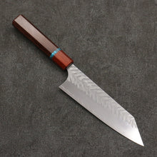  Yoshimi Kato SPG STRIX Hammered (V) Bunka  170mm Rosewood (Turquoise Ring) Handle - Seisuke Knife