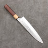 Yoshimi Kato Silver Steel No.3 Hammered(Maru) Migaki Finished Gyuto  210mm Honduras (ferrule: White Pakka wood) Handle - Seisuke Knife - Slide 2