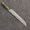 Takeshi Saji SG2 Black Damascus Sakimaru Sujihiki  240mm Purple and Yellow Marble Acrylic Handle - Seisuke Knife - Slide 2