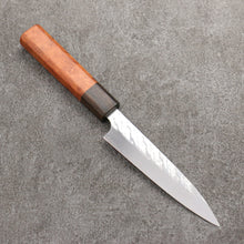  Takeshi Saji SPG STRIX Hammered Migaki Finished Petty-Utility  130mm Chinese Quince Burl (Ferrule: Ziricote) Handle - Seisuke Knife