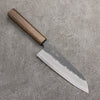 Oul Blue Super Black Nashiji Santoku  165mm Oak Handle - Seisuke Knife