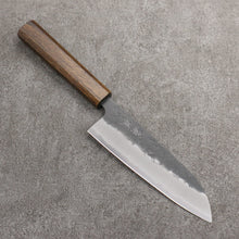  Oul Blue Super Black Nashiji Santoku  165mm Oak Handle - Seisuke Knife