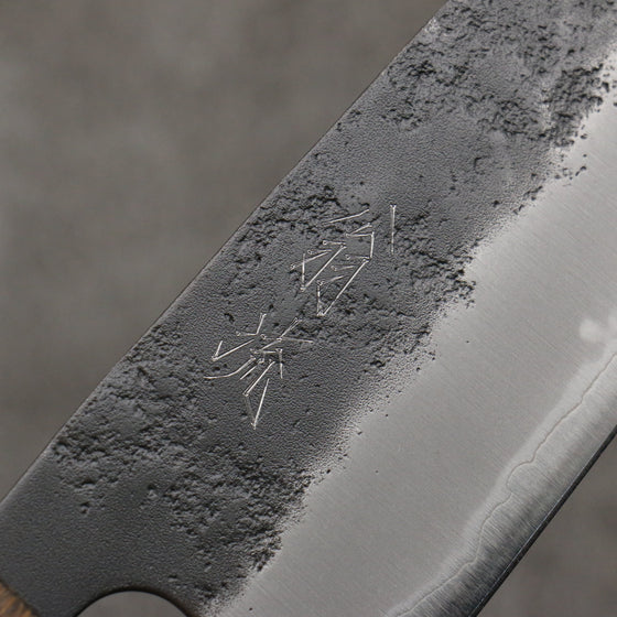 Oul Blue Super Black Nashiji Santoku  165mm Oak Handle - Seisuke Knife